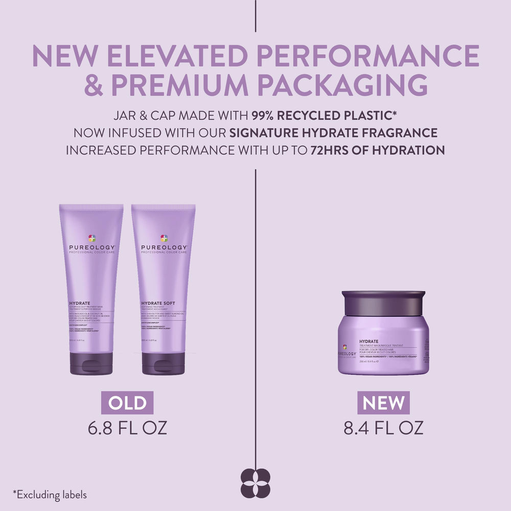Pureology mask in palm to show size and travel-friendly scale for convenience benefit