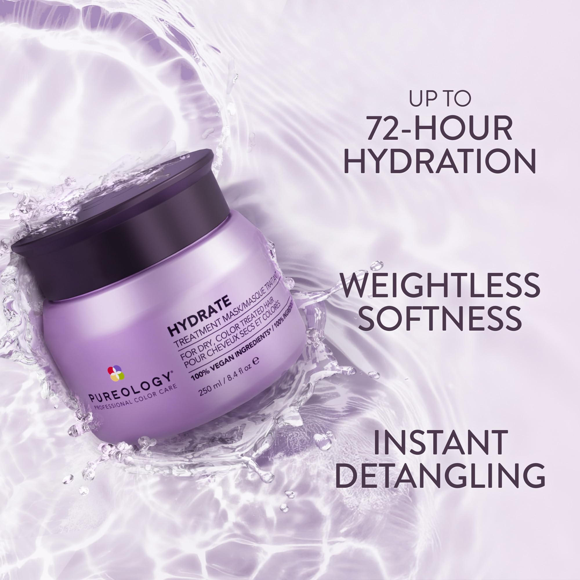 Pureology mask creamy texture close-up indicating rich hydration and smooth application