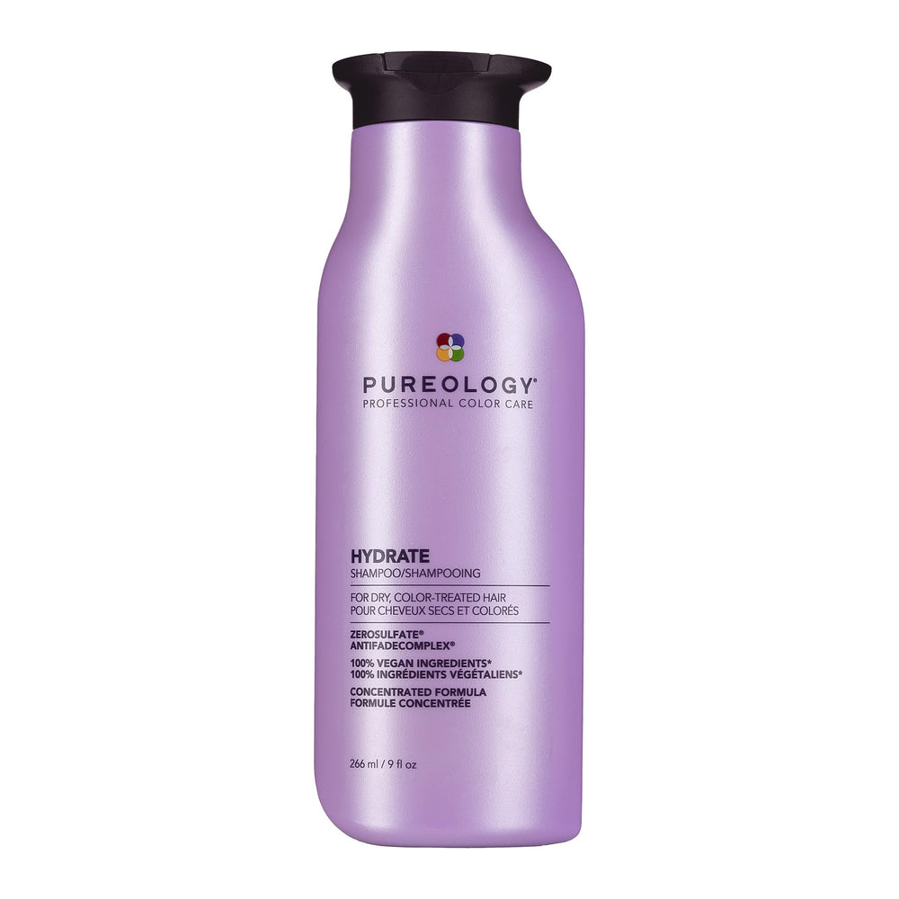 Pureology front bottle view showing brand and moisturizing benefit