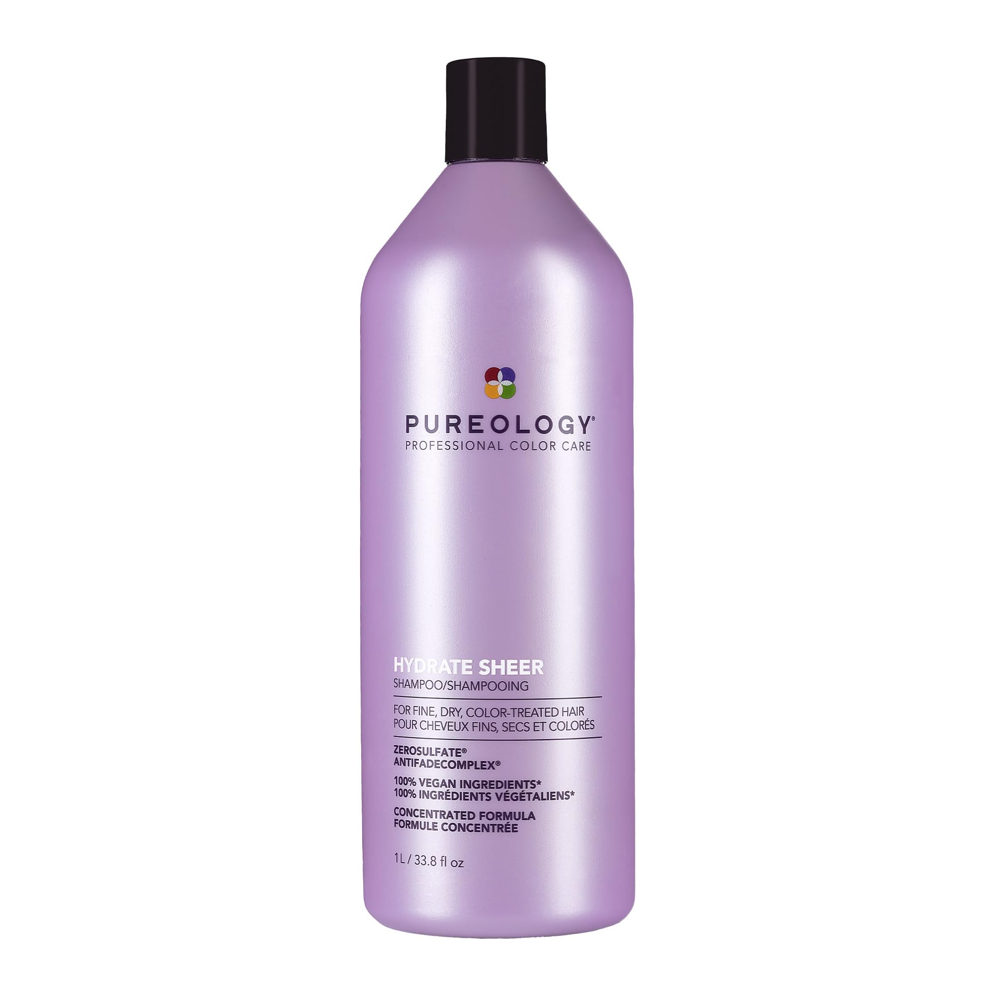 Pureology front bottle showing label and lightweight design for easy identification