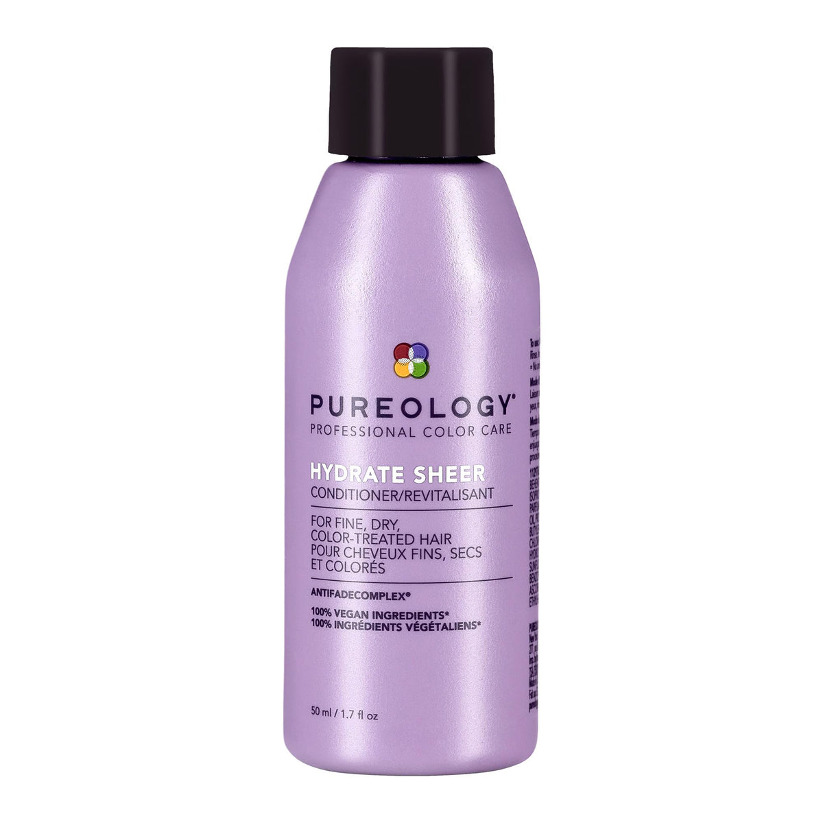Pureology hydrate sheer front tube showing compact travel-friendly packaging and brand