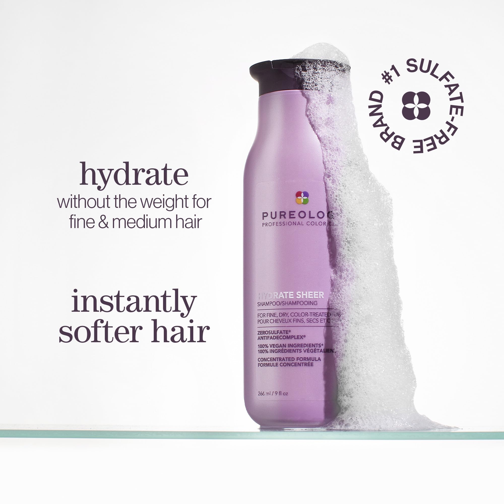 Pureology bottle pump dispensing shampoo for easy salon-style use