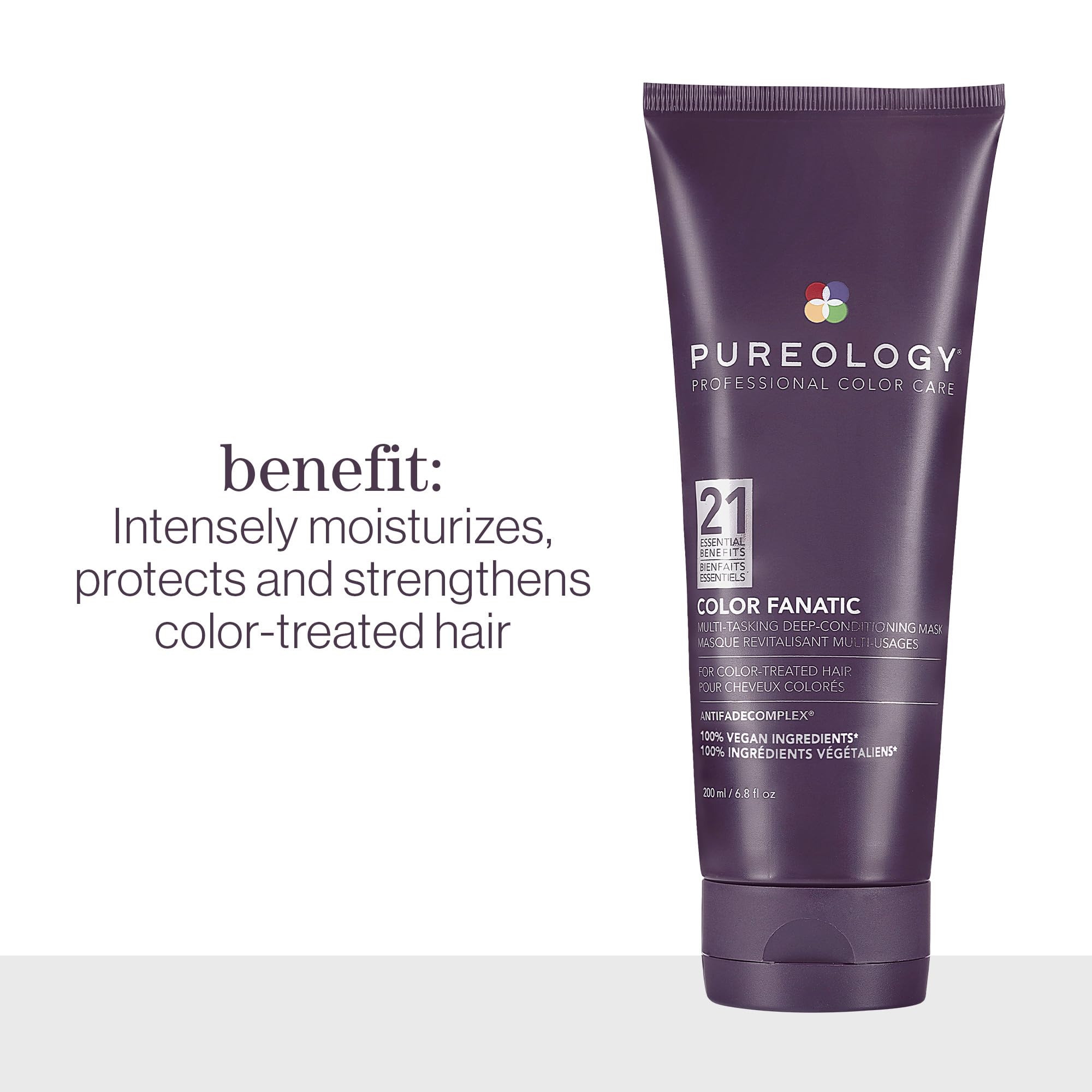 Pureology mask texture close-up highlighting creamy moisturizing benefit