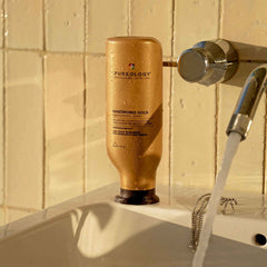 Pureology before and after hair ends showing improved softness and strength