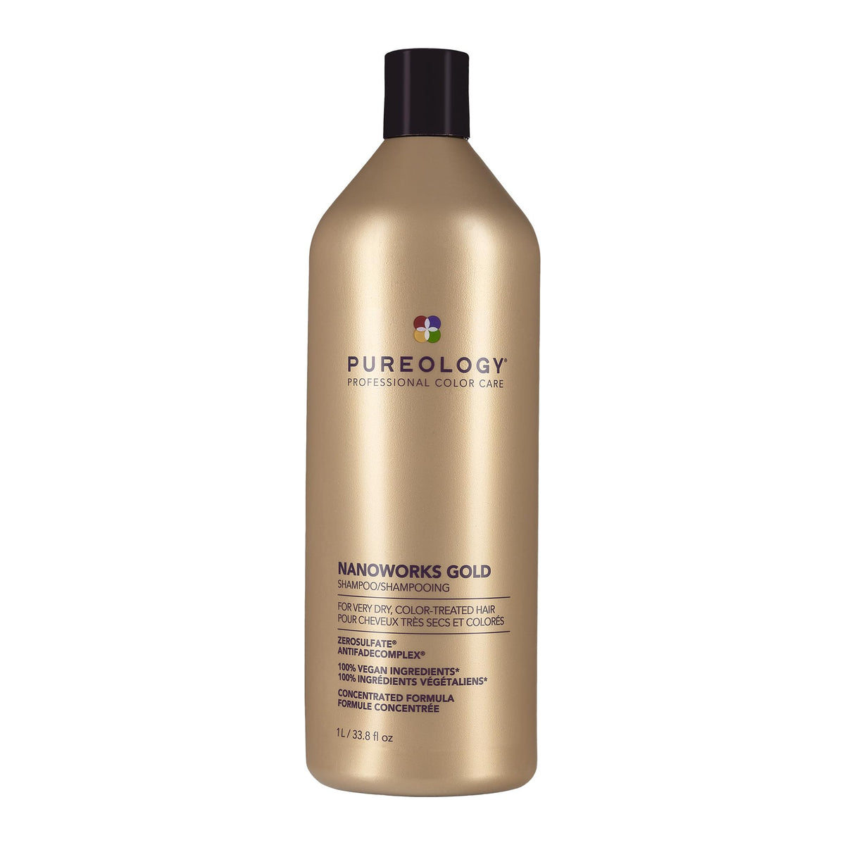 Pureology bottle front view showing premium packaging and professional benefit
