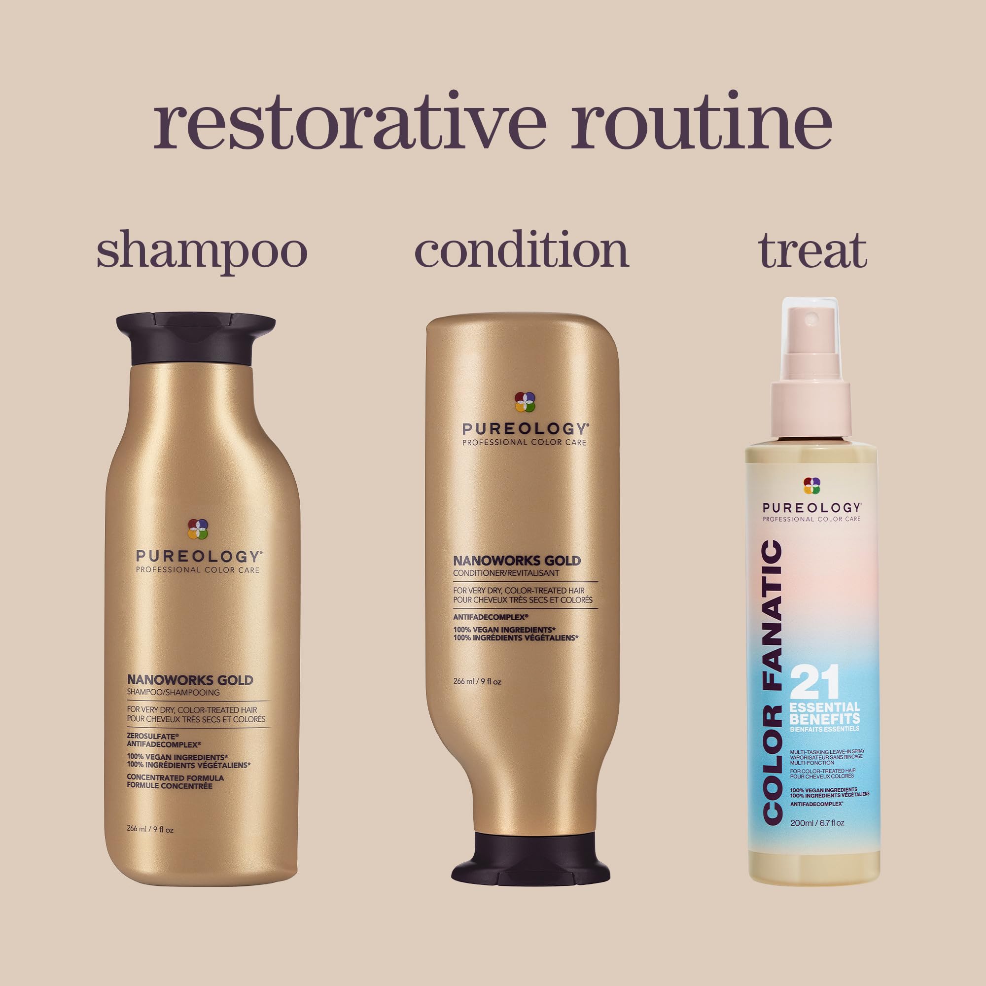 Pureology label detail emphasizing Antifade Complex and ingredient transparency