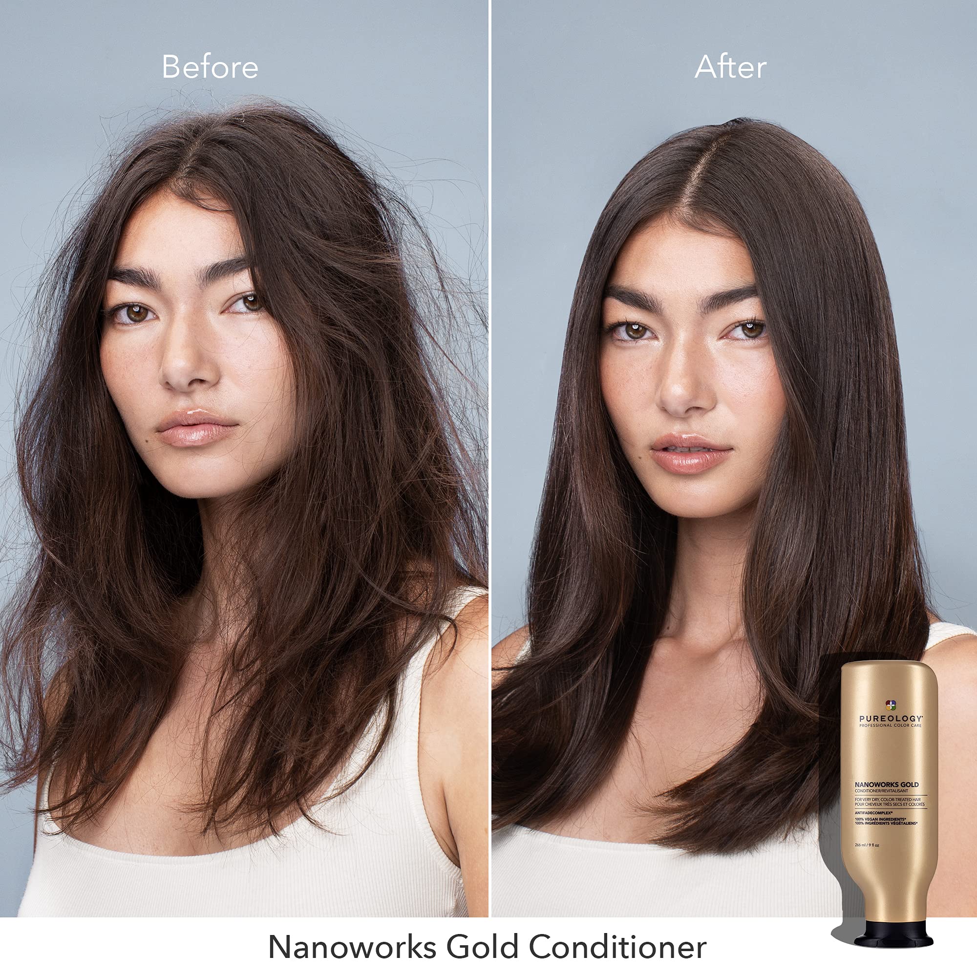 Pureology pump and cap detail highlighting easy dispensing benefit