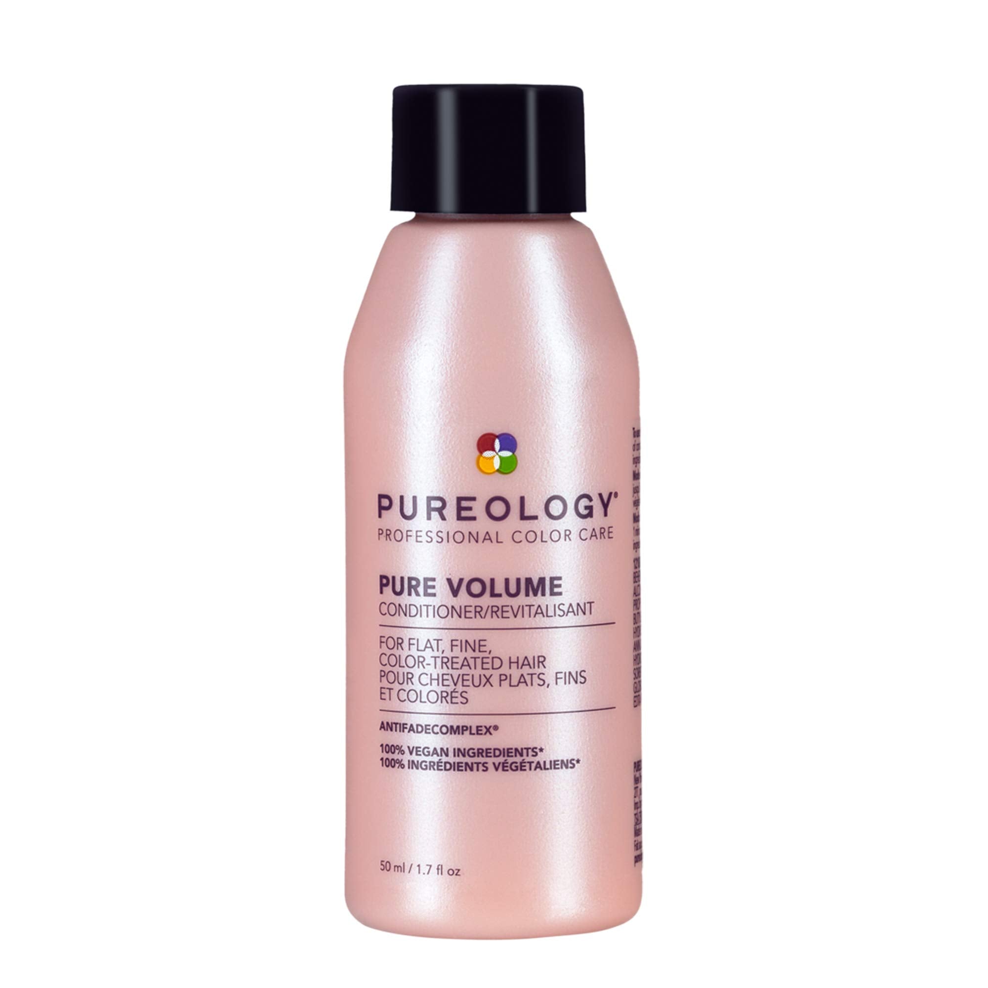 Pureology front bottle view showing branding and volumizing benefit