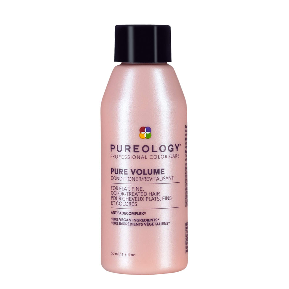 Pureology front bottle view showing branding and volumizing benefit