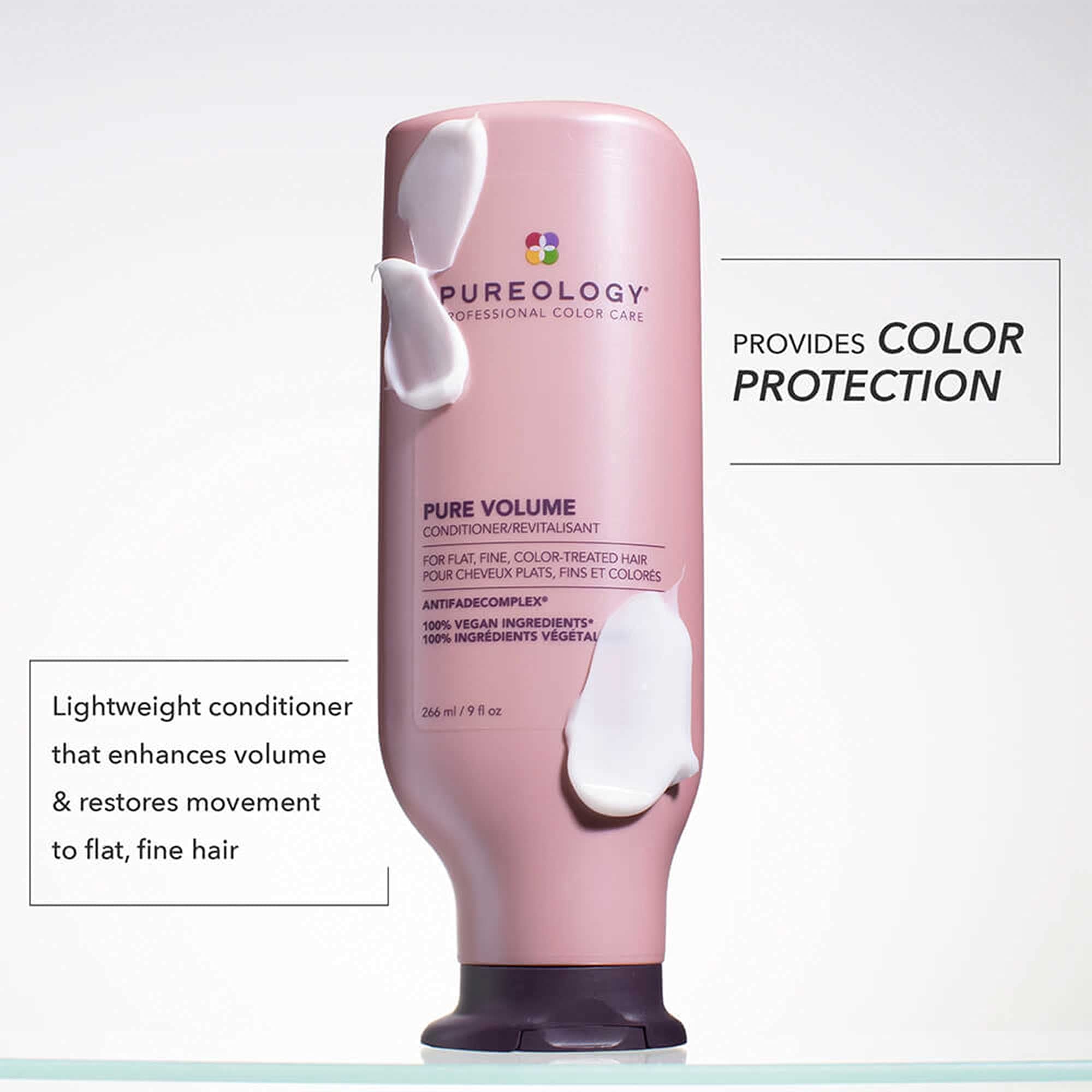 Pureology open-cap texture shot highlighting lightweight conditioner benefit