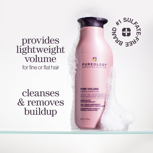 Pureology back label close-up listing ingredients and color protection