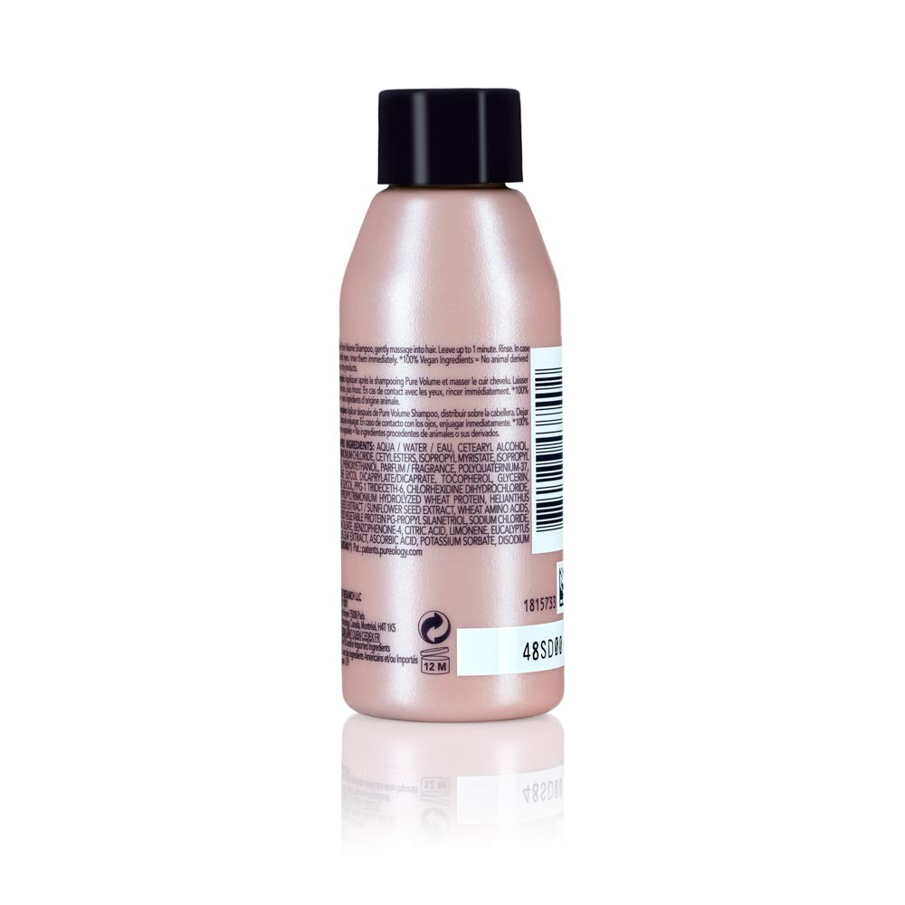 Pureology shampoo and conditioner pair illustrating maximum volume effect