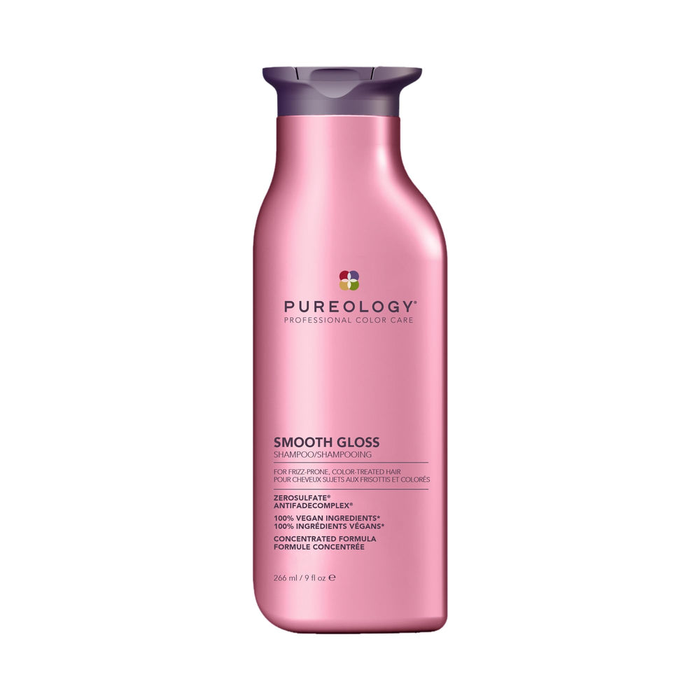 Pureology front bottle view showing branding and sleek design for easy identification