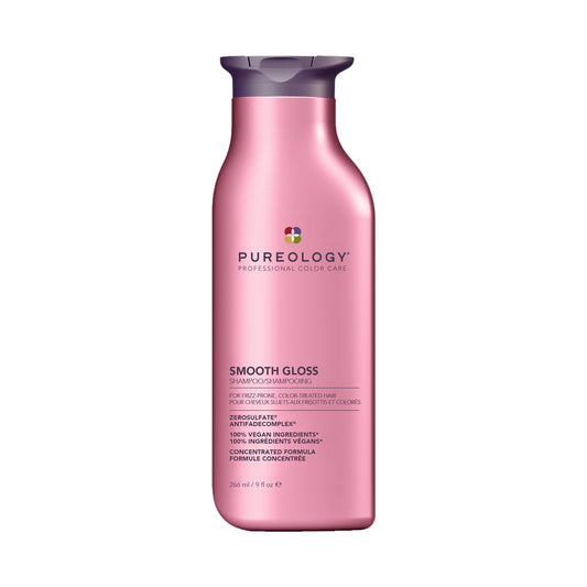 Pureology front bottle view showing branding and sleek design for easy identification