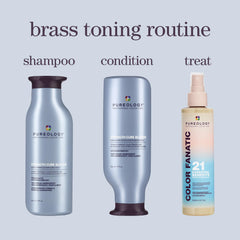Pureology Strength Cure Blonde on salon shelf signaling professional-grade toning benefits