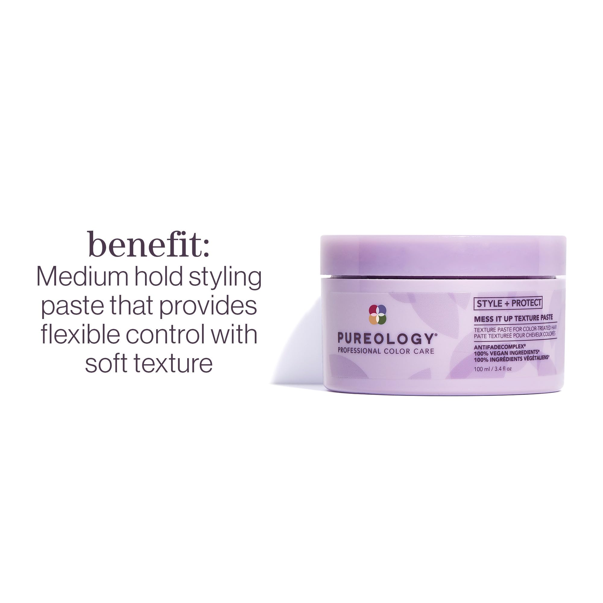 Pureology texture paste close-up displaying creamy paste texture and application ease