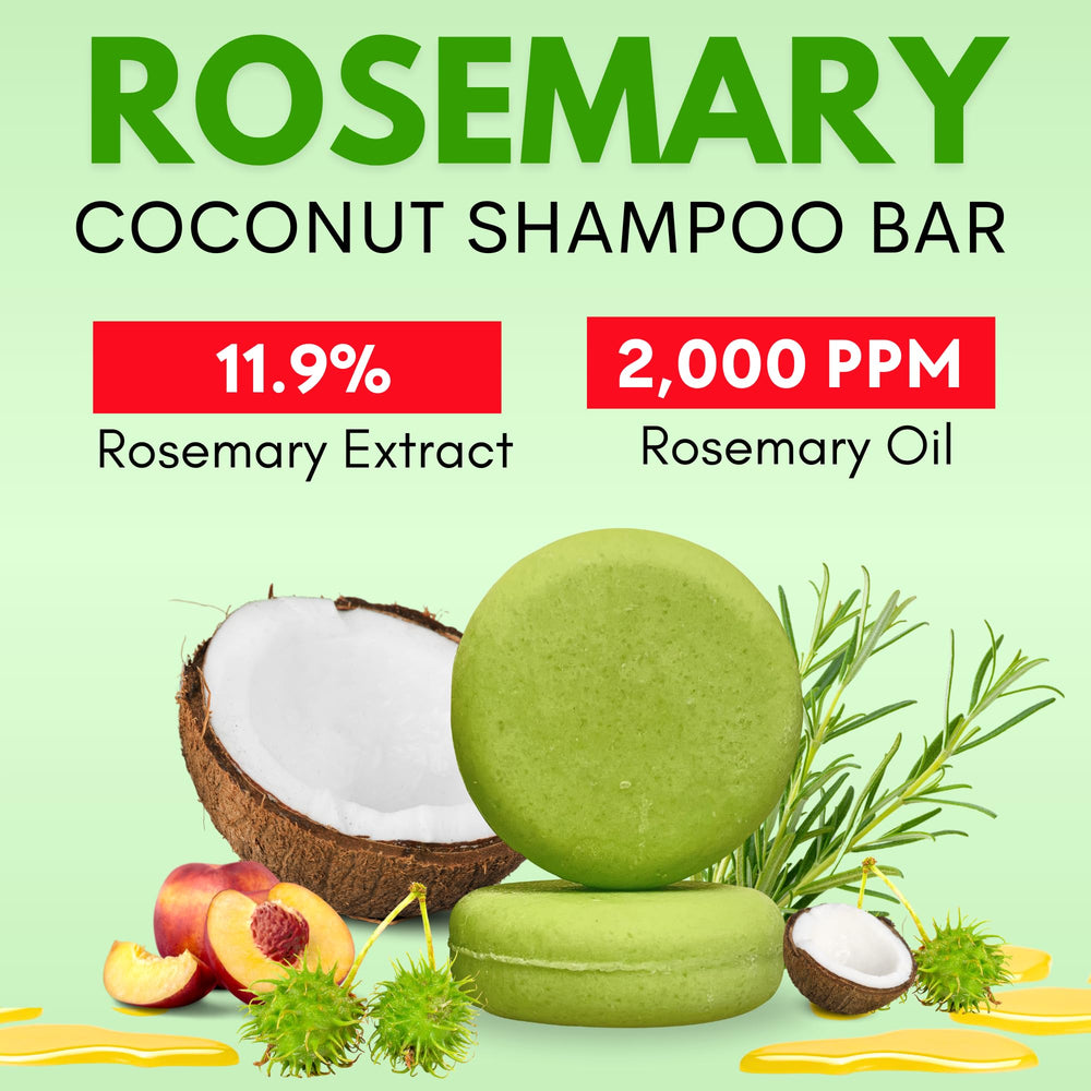 PureRootss shampoo bar top view with rosemary color and gentle lather
