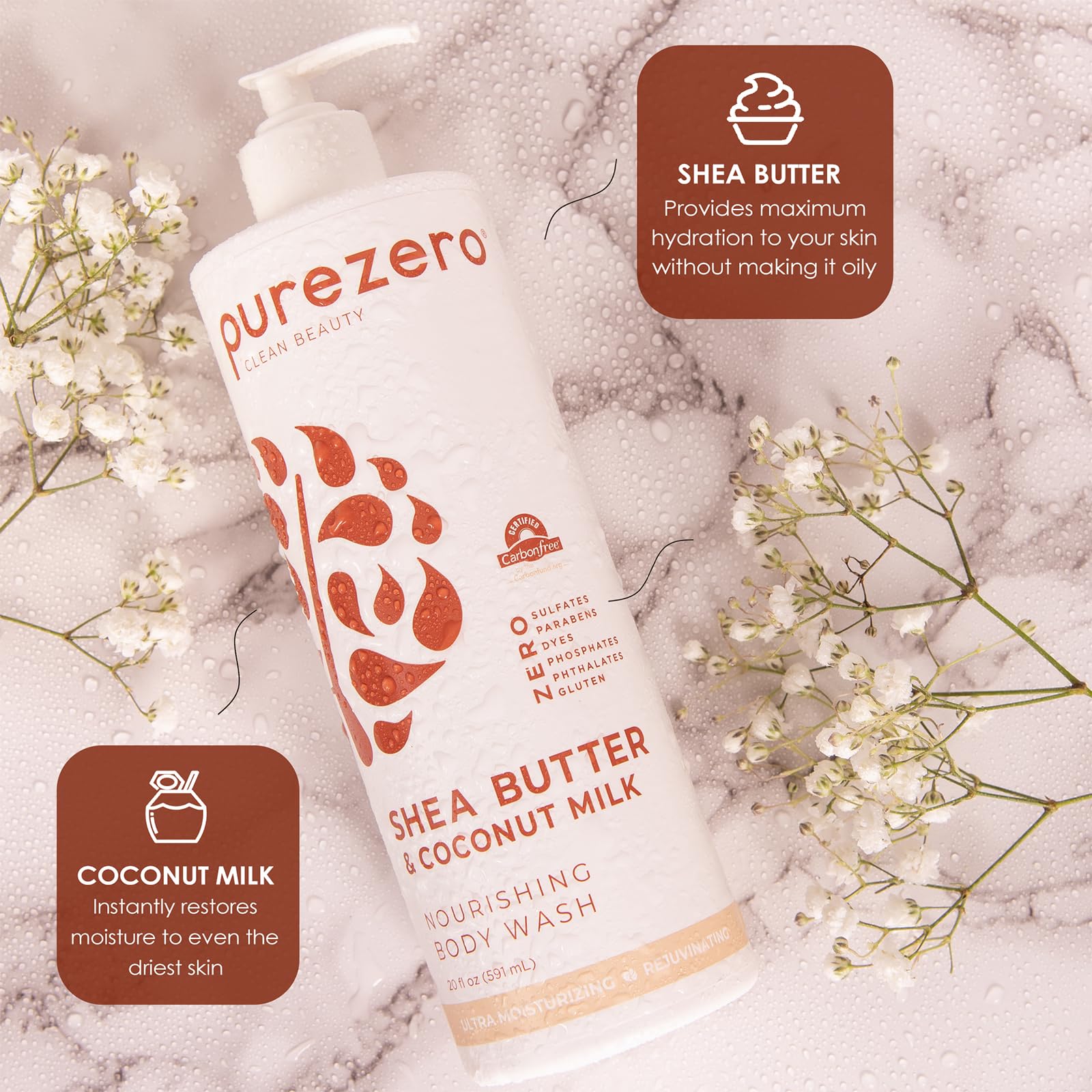 Purezero in a shower setting illustrating refreshing daily use benefit