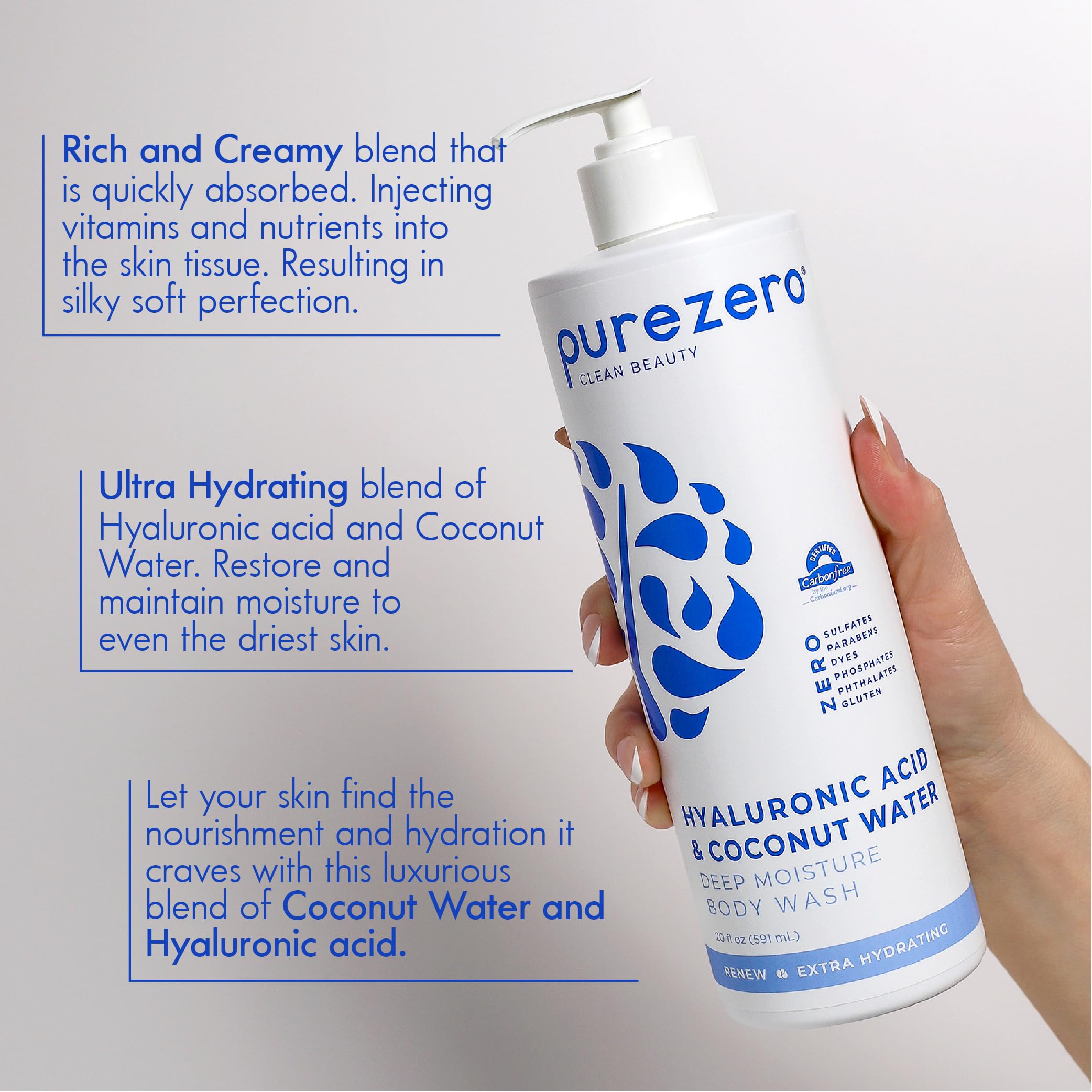 PureZero creamy foam texture close-up demonstrating gentle moisture
