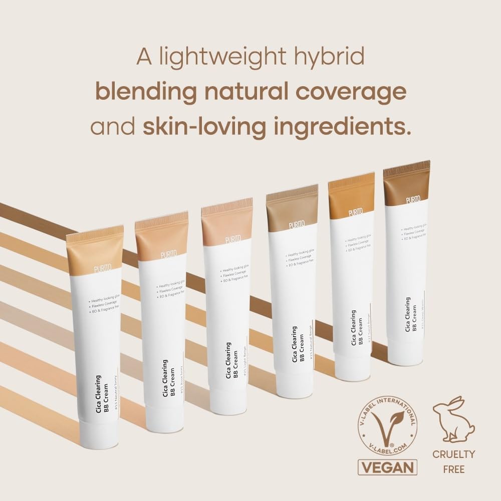 PURITO pump dispensing lightweight BB cream texture for smooth application