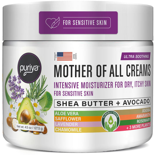 Puriya front jar view showing clean packaging and moisturizing cream benefit