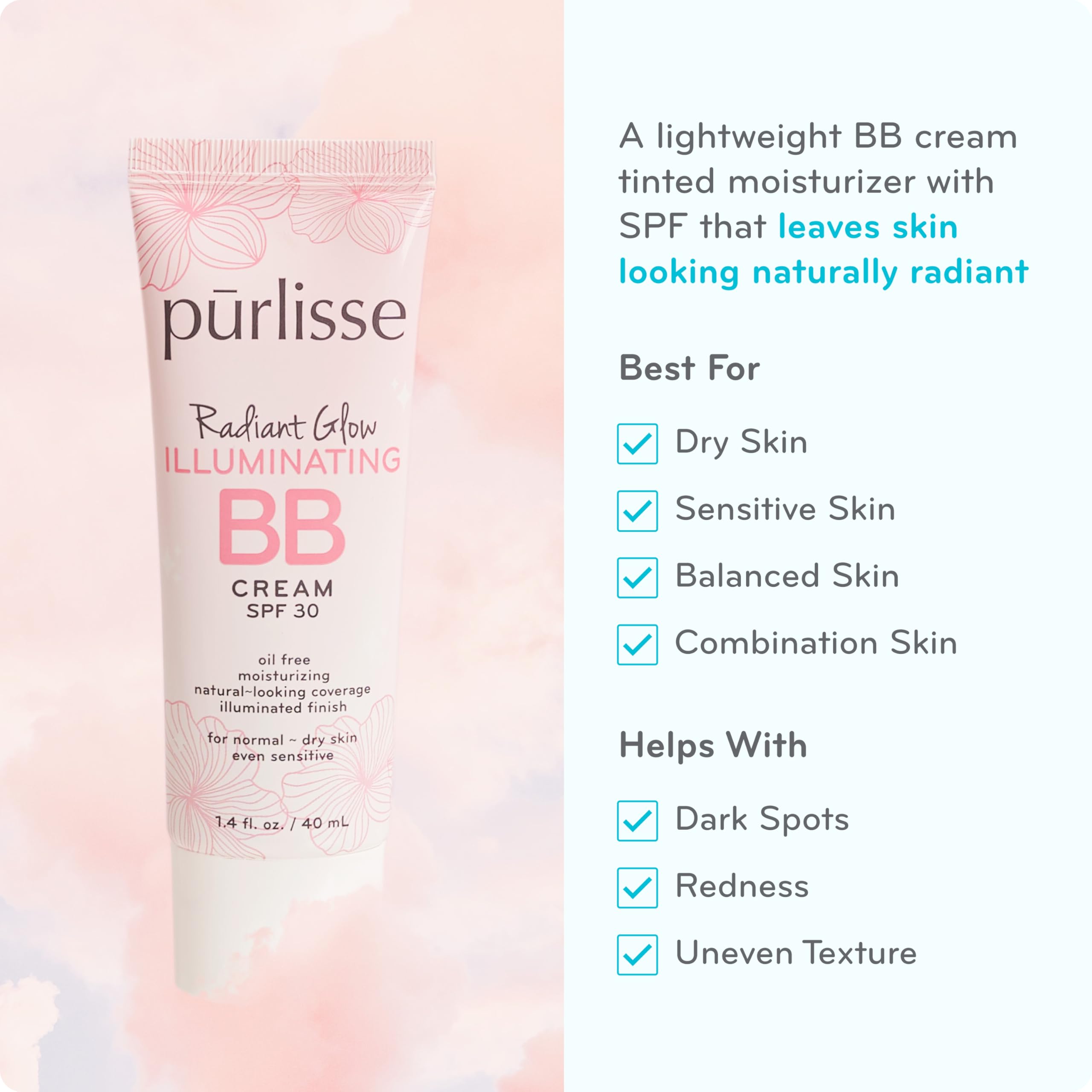 pūrlisse cream texture swirl highlighting hydrating, luminous finish benefit