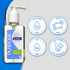 Purpose label close-up revealing ingredient clarity and simple formulation