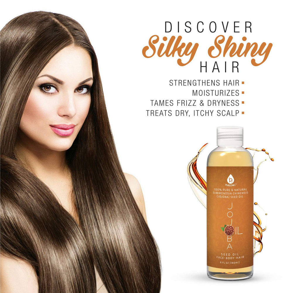 Pursonic jojoba oil scale and label view highlighting size and ingredient clarity