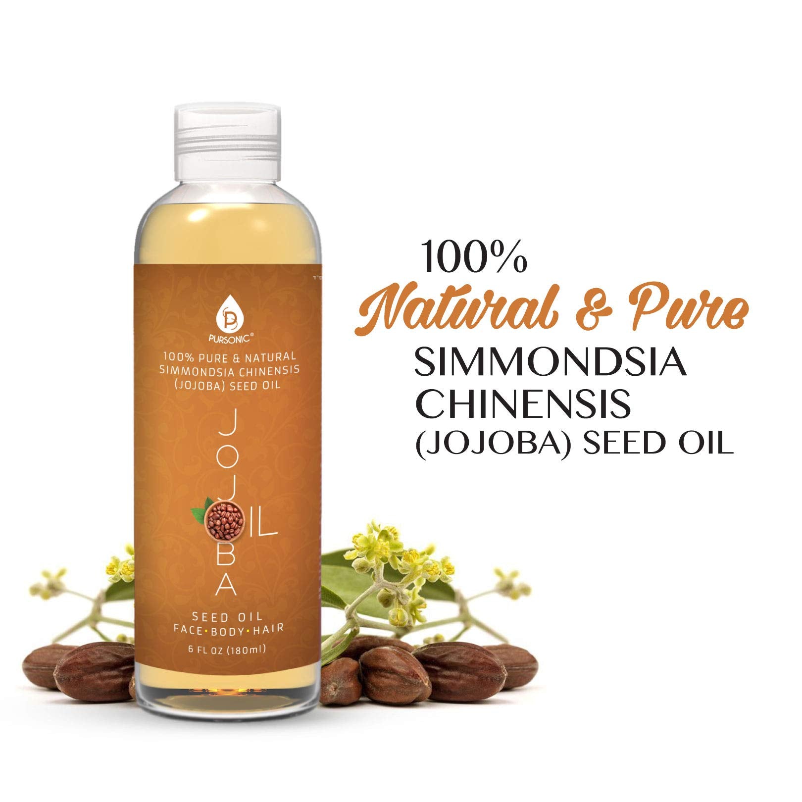 Pursonic jojoba oil texture close-up illustrating lightweight absorption benefit