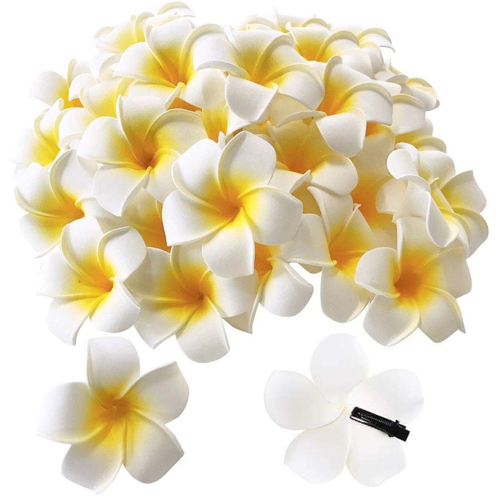 Pursuestar front view of white plumeria pack for easy event styling