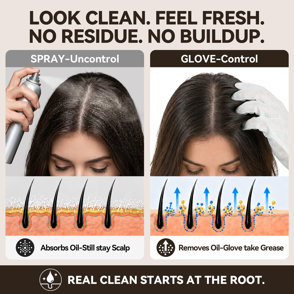 PUVENIP glove used on dark hair avoiding white residue