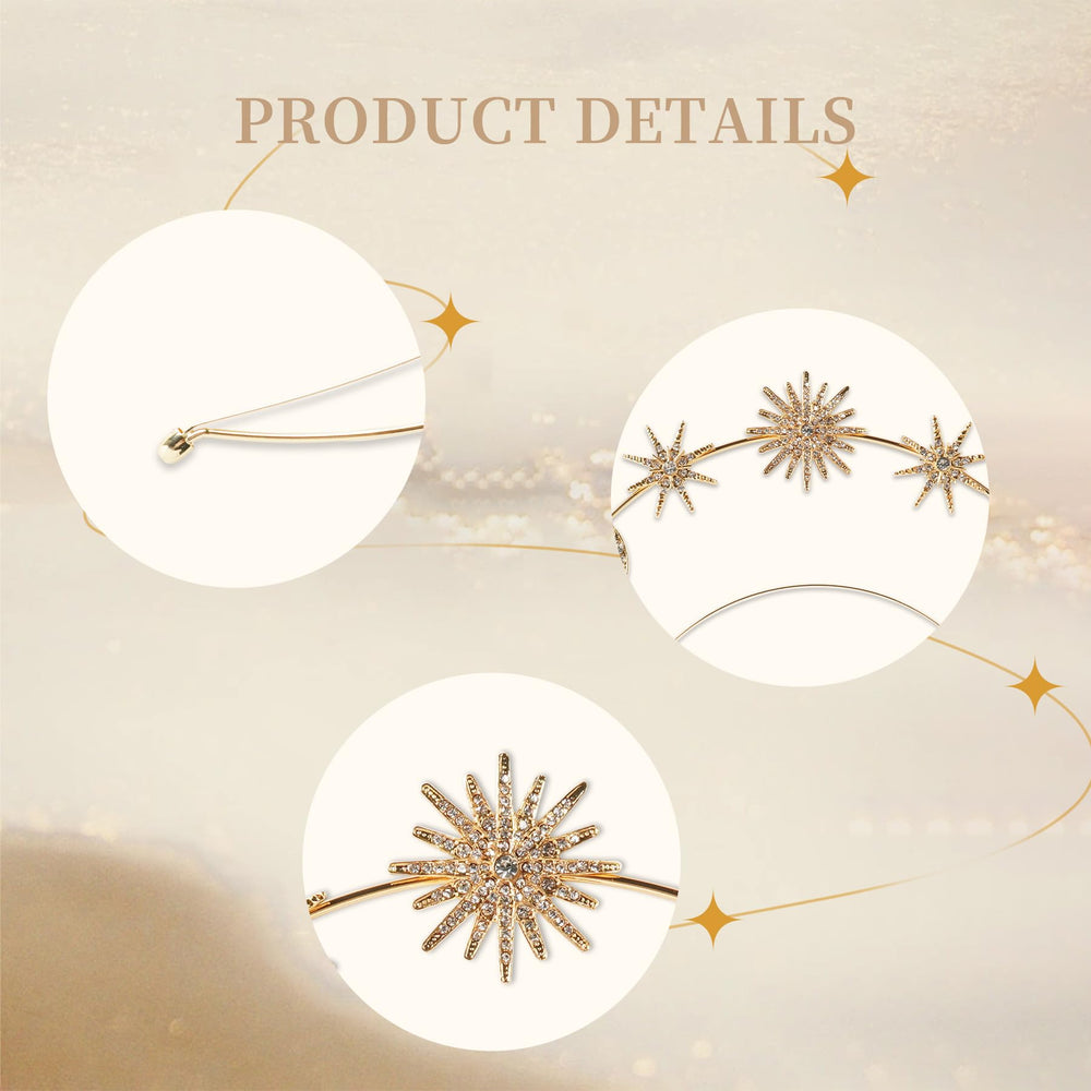 puwuto halo earrings detail shot showing star-moon crystals for coordinated accessory look