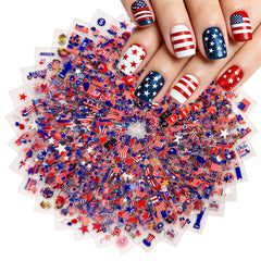 Puyokinm front packaging showing 30 patriotic nail sticker sheets for quick styling