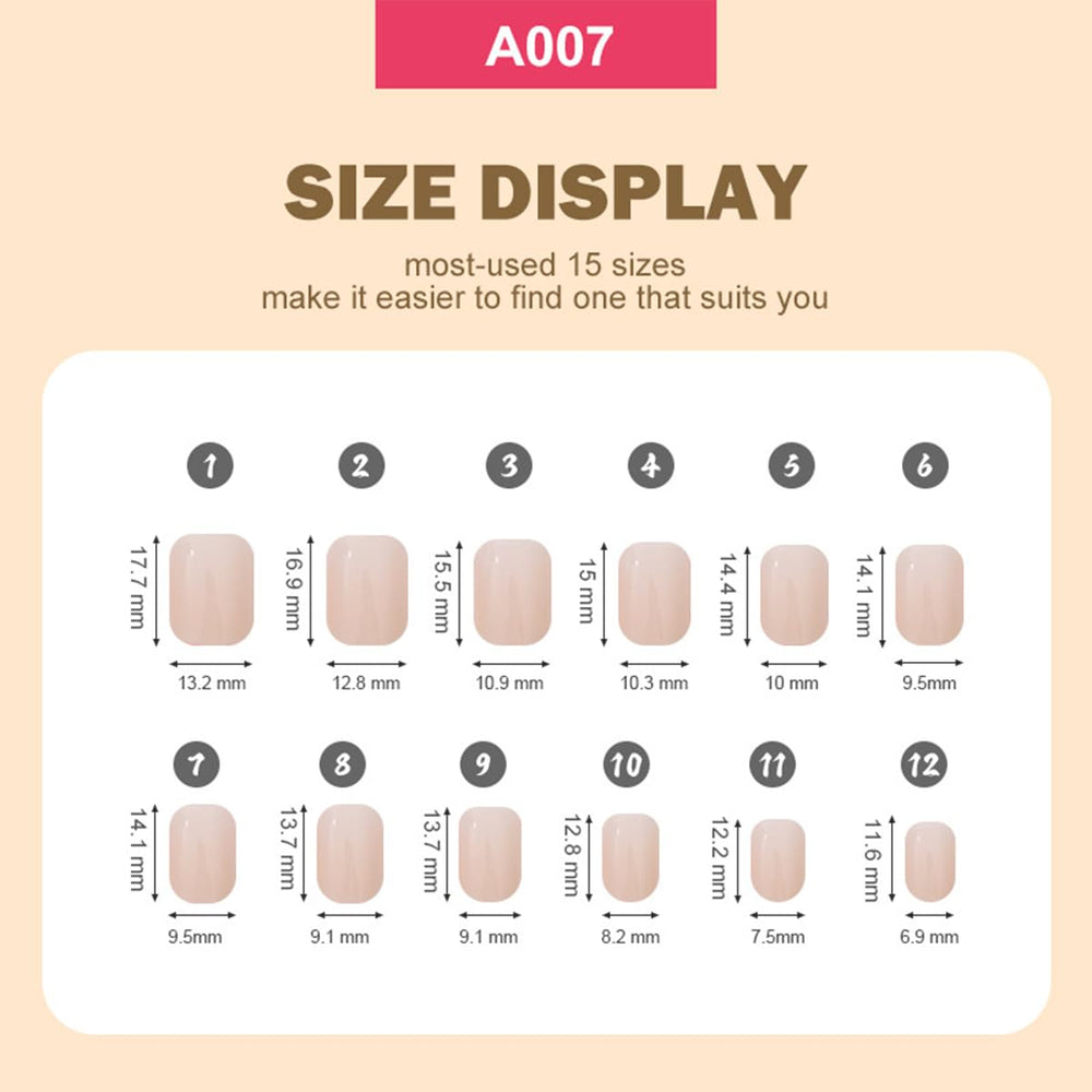Puyokinm nail size comparison on finger showing proper scale and comfortable length