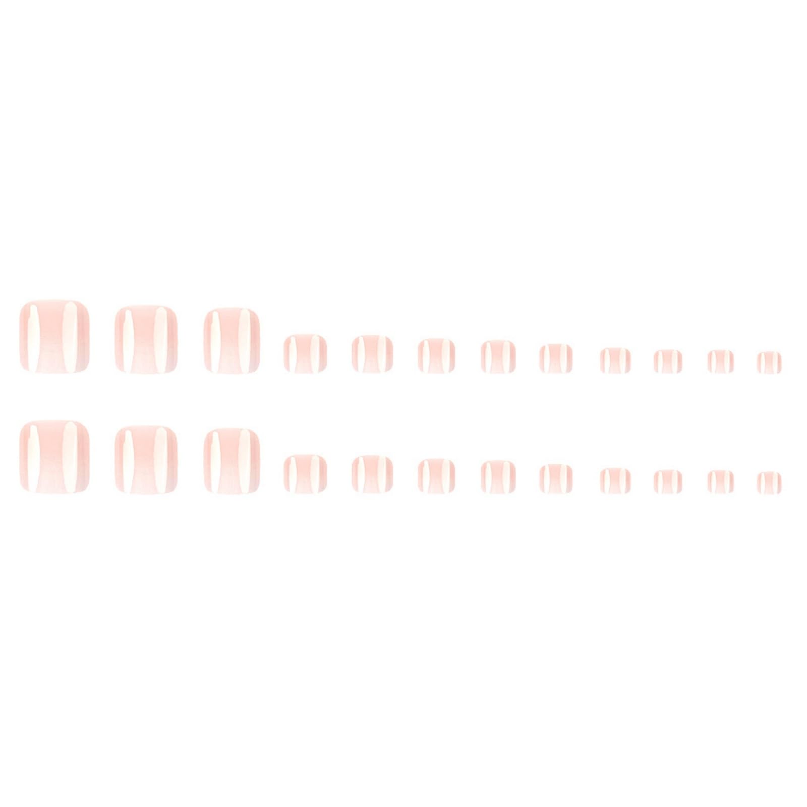 Puyokinm size layout displaying 24 graduated short square nails for proper fit