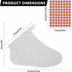 PVWSG foot cover alongside ruler illustrating 12.2-inch length and fit benefit