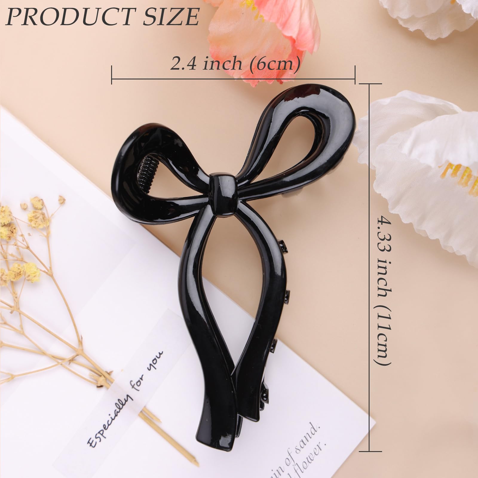 PWEOUKE bow clip worn in half-up hairstyle demonstrating decorative hold benefit style