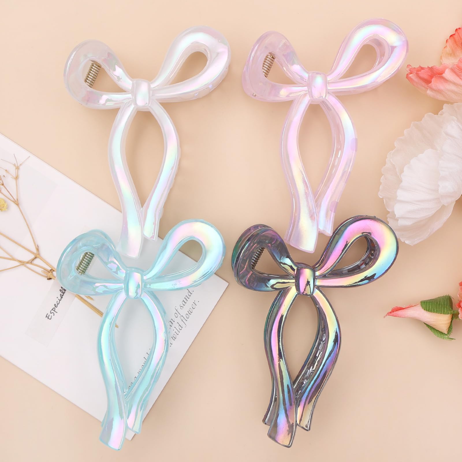 PWEOUKE bow hair clip front view showing elegant bow and neat finish