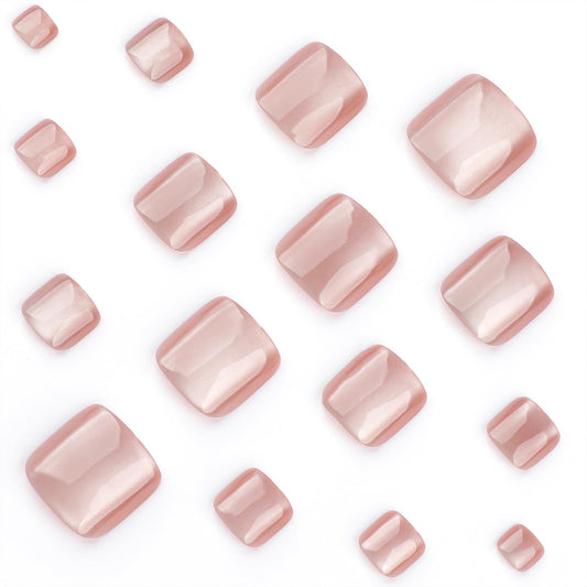 PXUEZAY close-up of cat-eye glossy finish on a toenail, shows subtle shimmer and polished shine