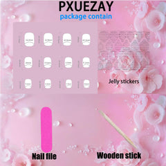 PXUEZAY included tools file stick and jelly stickers for easy prep and secure adhesion