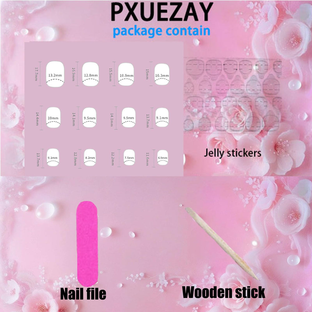 PXUEZAY hand model wearing nails for scale and realistic size reference