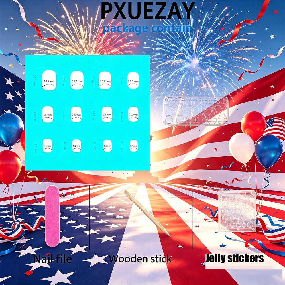PXUEZAY styled with summer outfit to show holiday-ready manicure coordination