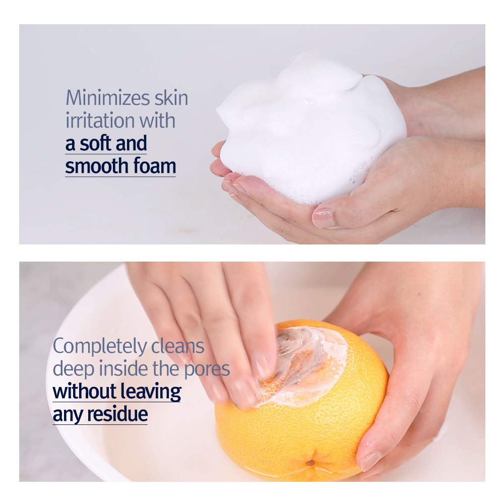 Pyunkang Yul rich lather on hand showing effective cleaning benefit
