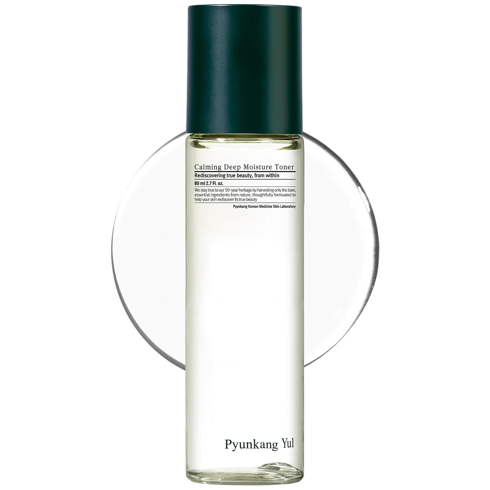 Pyunkang Yul front packaging showing bottle and label, clear calming benefit