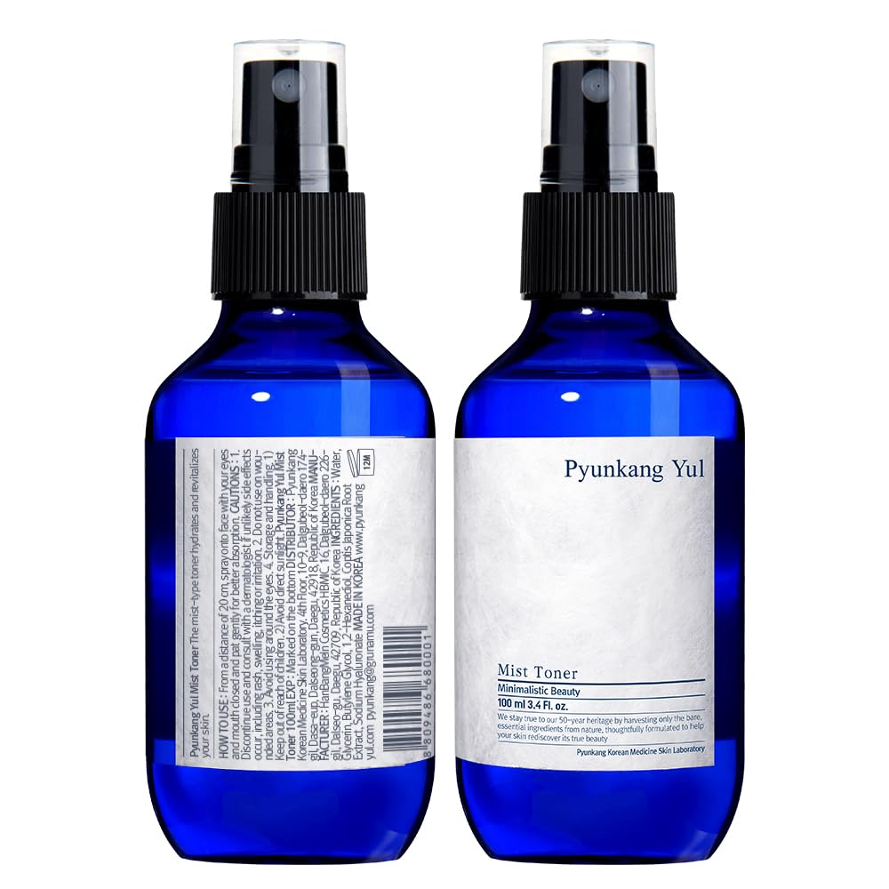 Pyunkang Yul mist spray in action delivering fine hydration and quick absorption