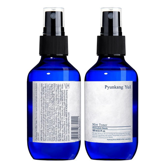 Pyunkang Yul mist spray in action delivering fine hydration and quick absorption