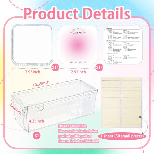 PZSZMIAO single acrylic nail box close-up highlighting transparent display