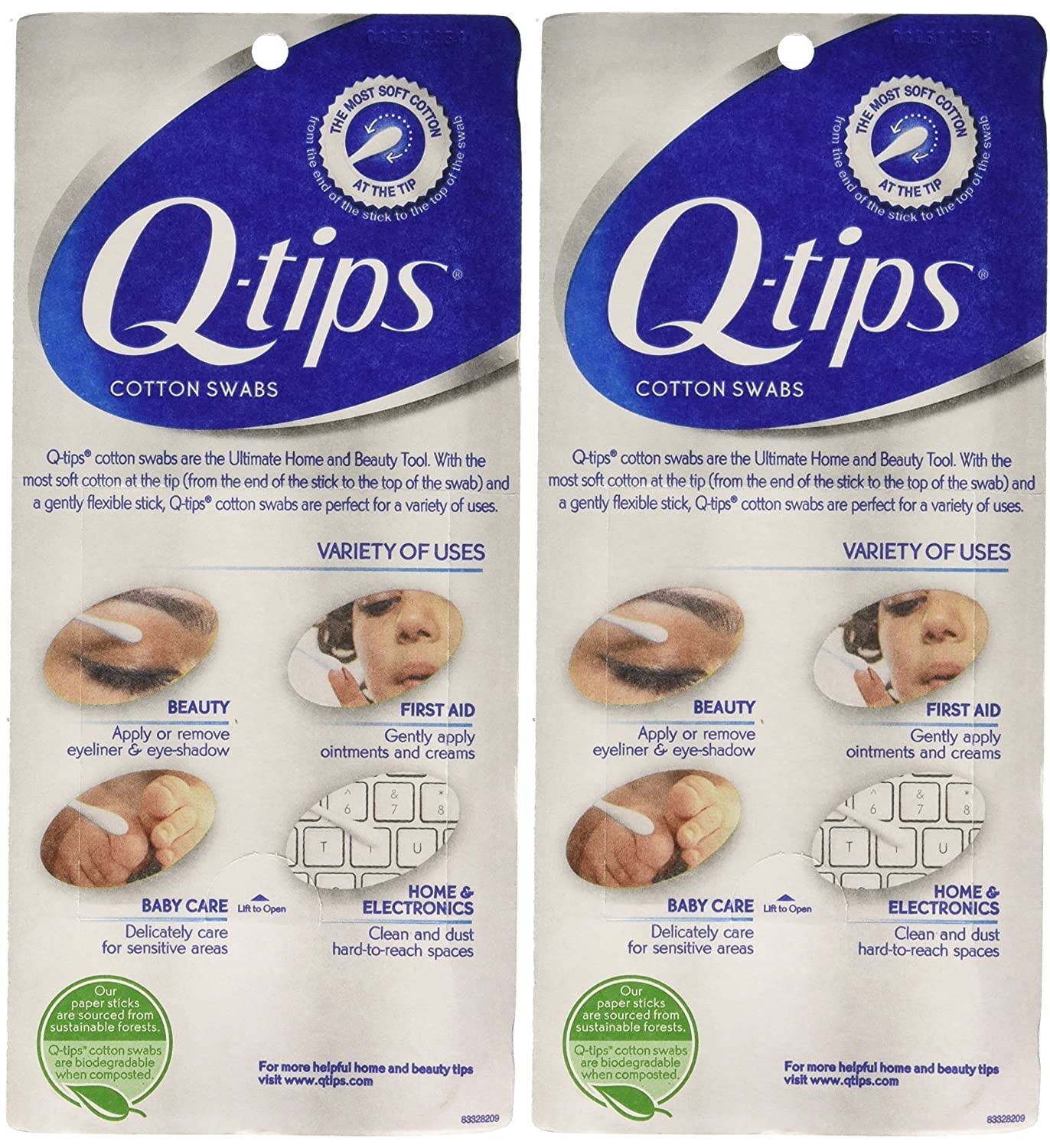 Q-tips close-up pure cotton tip detail highlighting soft absorbent surface