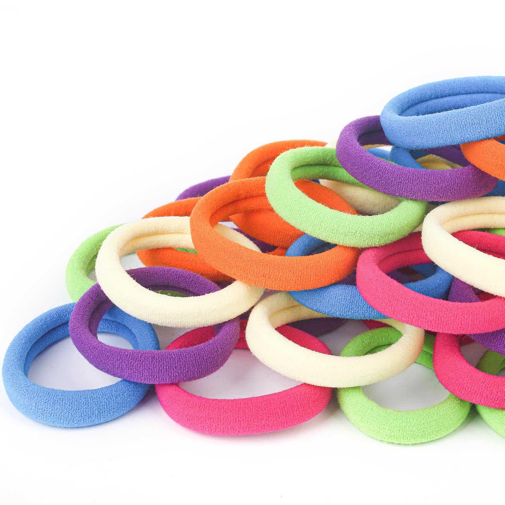 Qarwayoc front packaging showing 50 colorful hair ties and bulk value