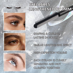 Qawnfy before and after lashes demonstrating added volume and curl